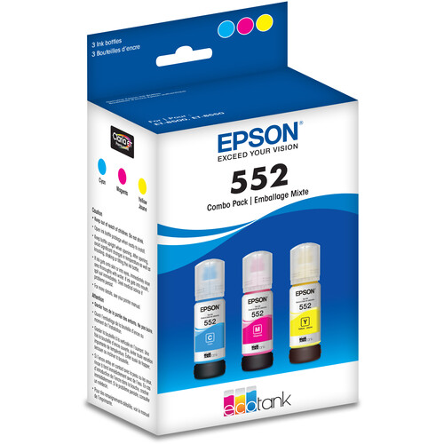 Epson T552 Multi-Color EcoTank Ink Bottle Pack (Cyan Magenta Yellow)