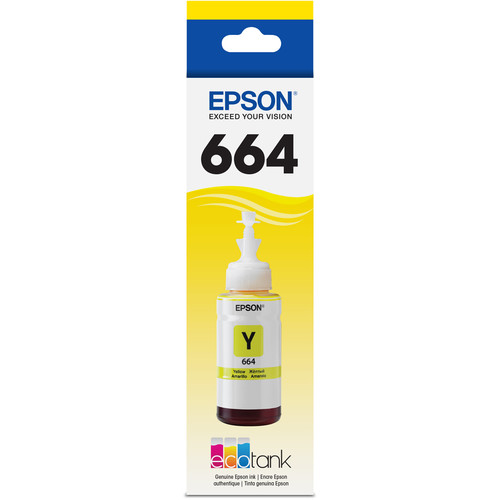 Epson T664 Yellow Ink Bottle with Sensormatic (70mL)