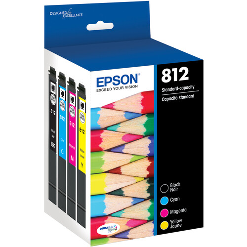 Epson T812 Standard Capacity Combo Pack with Sensormatic (Cyan Magenta Yellow Black)