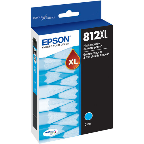 Epson T812 Cyan High-Capacity Ink Cartridge with Sensormatic