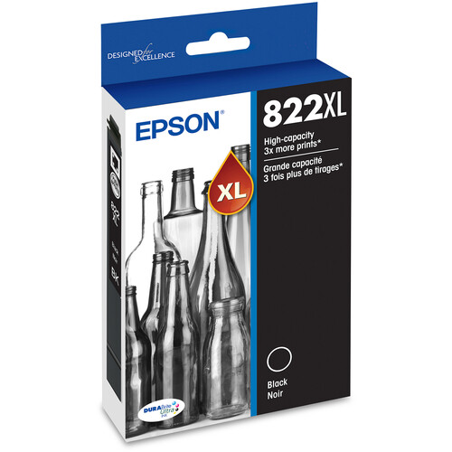 Epson T822 Black High Capacity Ink Cartridge with Sensormatic