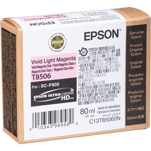 Epson T85060N UltraChrome HD Vivid Light Magenta Ink Cartridge (80 ml)