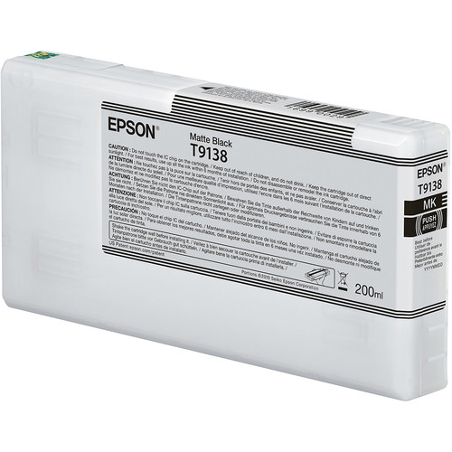 Epson T9138 UltraChrome HDX Matte Black Ink Cartridge (200mL)