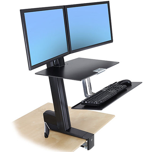 Ergotron WorkFitS Dual Monitor with Worksurface+ 33349200 B&H