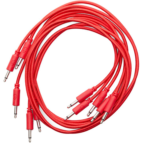 Erica Synths Braided Eurorack Patch Cables (Red 5-Pack 35.4