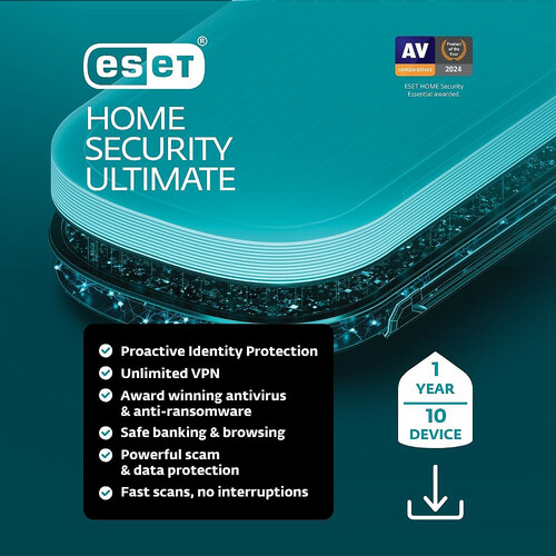 ESET Home Security Ultimate 1-Year Subscription (10 Devices Download)