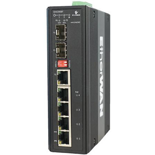 EtherWAN EX42395BT Hardened Unmanaged 6-Port Gigabit PoE Switch