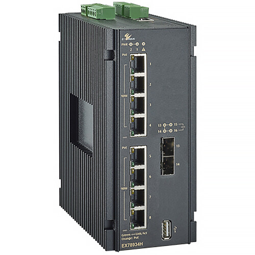 EtherWAN EX78922H-0VB 8-Port Gigabit PoE++ Compliant Managed Industrial Switch