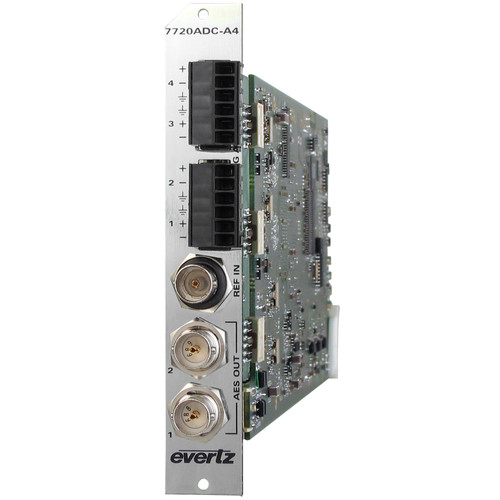 Evertz Microsystems Quad Analog Audio to Dual AES 7720ADCA4+3RU