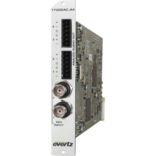 Evertz Microsystems Dual AES to Quad Analog Audio Converter with unbalanced AES inputs and 3RU Rear Plate
