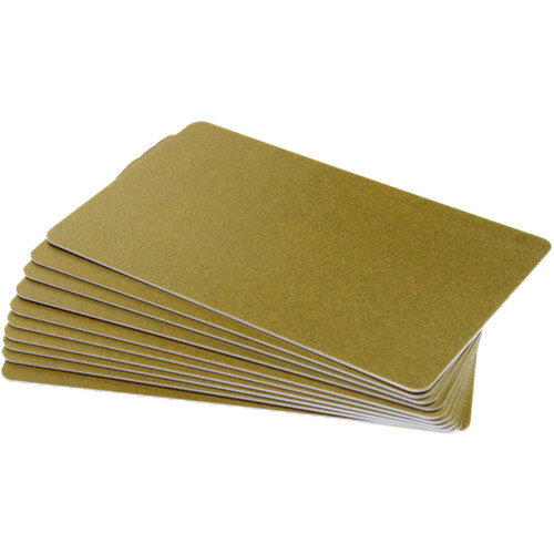 Evolis CR-80 PVC Blank Cards for ID Card Printers (100-Pack 30-mil Gold)