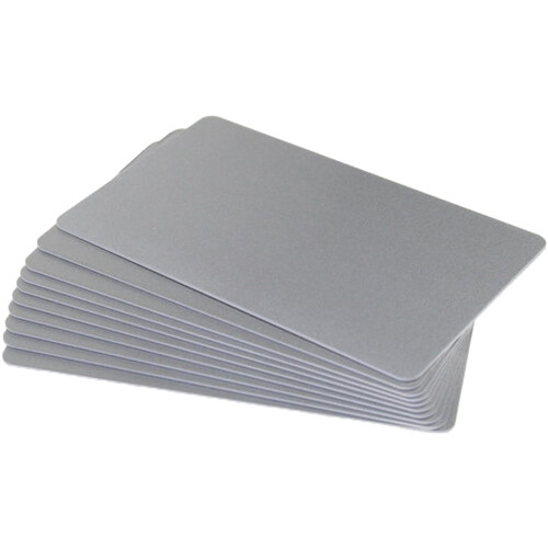 Evolis CR-80 PVC Blank Cards for ID Card Printers (100-Pack 30-mil Silver)