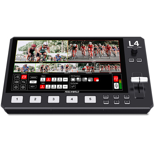 FeelWorld L4 HDMI Livestream Switcher with 10.1