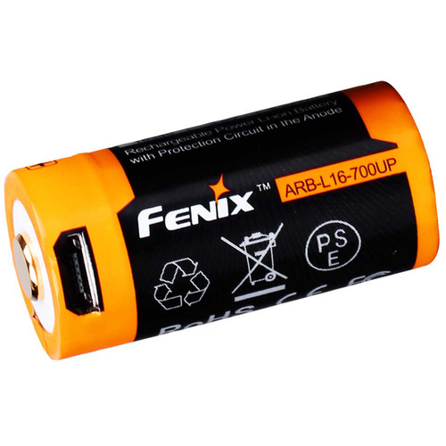 Fenix Flashlight ARB-L16-700UP 16340 Lithium-Ion Battery with Micro-USB Charging Port (3.6V 700mAh)