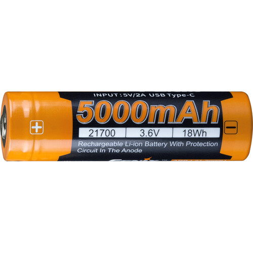 Fenix Flashlight ARB-L21-5000U 21700 Rechargeable Lithium-Ion Battery with USB-C Charging Port (3.6V 5000mAh)