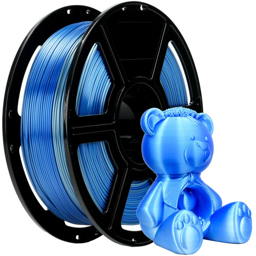 FlashForge 1.75mm PLA Silk Filament (2.2 lb Blue/Silver)