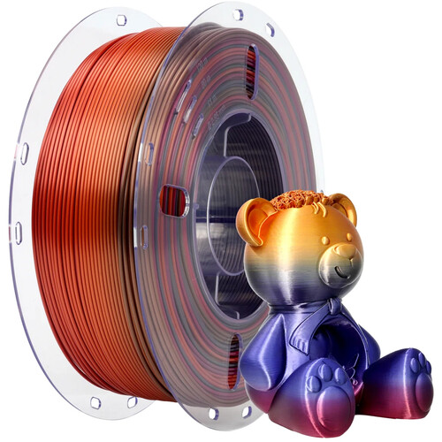 FlashForge 1.75mm PLA Silk Filament (2.2 lb Rainbow Waltz)
