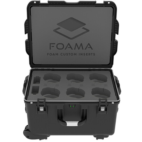 Foama Wheeled Hard Case for Set of Six ARRI Signature Prime Lenses (Black Foam Insert)