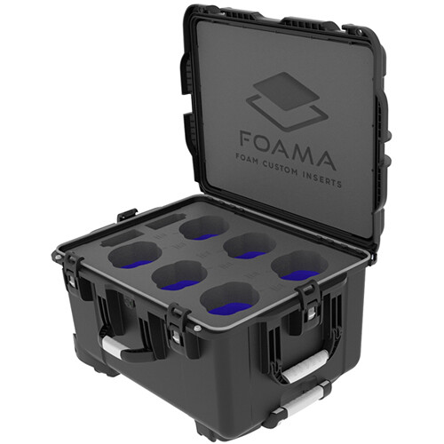 Foama Wheeled Hard Case for Set of Six ARRI Signature Prime Lenses (Blue Foam Insert)