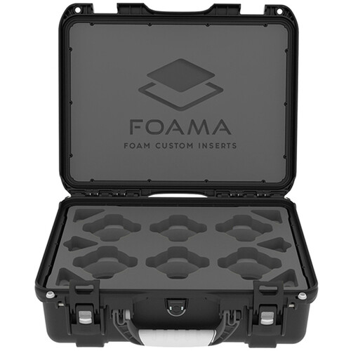 Foama N930 Hard Case with Foam Insert for Set of 6 Canon FD Lenses (Black Insert)