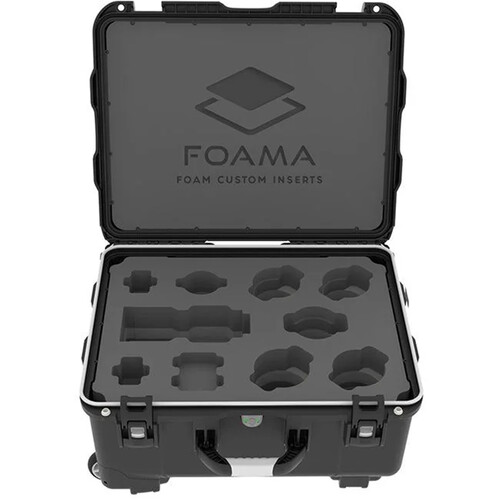 Foama Carry-On Hard Case with Foam for Set of 8 Zeiss Contax 85-200mm Lenses