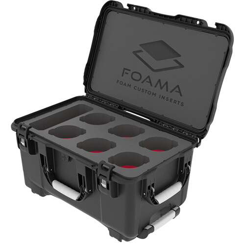 Foama Wheeled Hard Case for Set of Six Sigma Cine Lenses (Red Foam Insert)