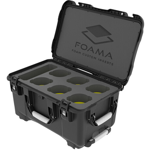 Foama Wheeled Hard Case for Set of Six Sigma Cine Lenses (Yellow Foam Insert)