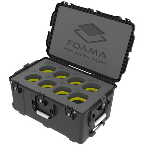 Foama Wheeled Hard Case for Set of Eight ARRI Signature Primes (Yellow Foam Insert)