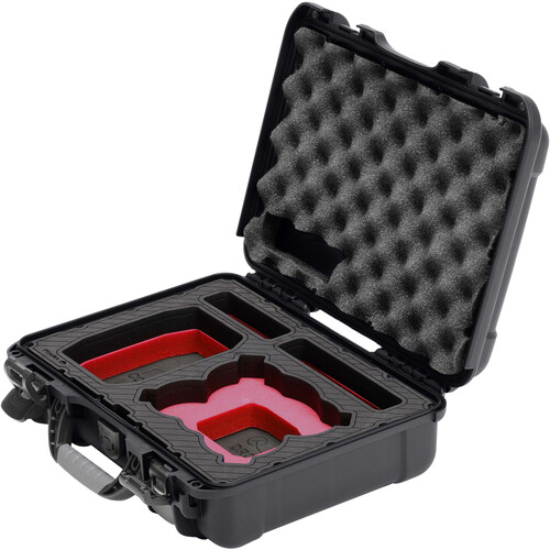 Foama Carry-On Hard Case with Foam Insert for DJI Neo Fly More Combo (Black/Red 8.2L)