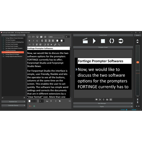 Fortinge ForPrompt Pro+MOS to ForPrompt Studio News Software Upgrade