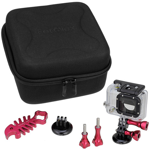 FotodioX Pro GoTough CamCase Double Kit for GoPro HD Hero Hero2 Hero3/3+ & Hero4 (Red)