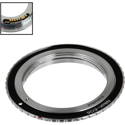 FotodioX Lens Mount Adapter with Generation v10 Focus Confirmation Chip for Nikon F-Mount Lens to Canon EF or EF-S Mount Camera