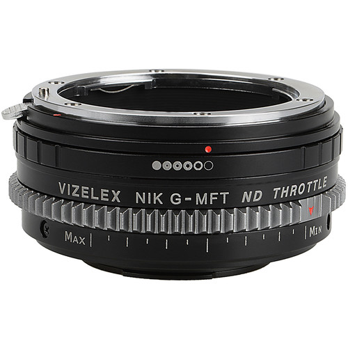 FotodioX Vizelex Cine ND Throttle Lens Mount Adapter for Nikon F-Mount G-Type Lens to Micro Four Thirds-Mount Camera