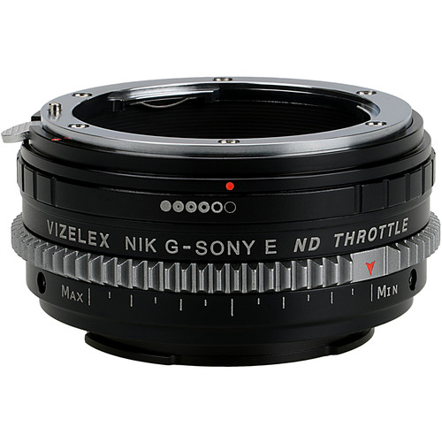 FotodioX Vizelex Cine ND Throttle Lens Mount Adapter for Nikon F-Mount G-Type Lens to Sony E-Mount Camera