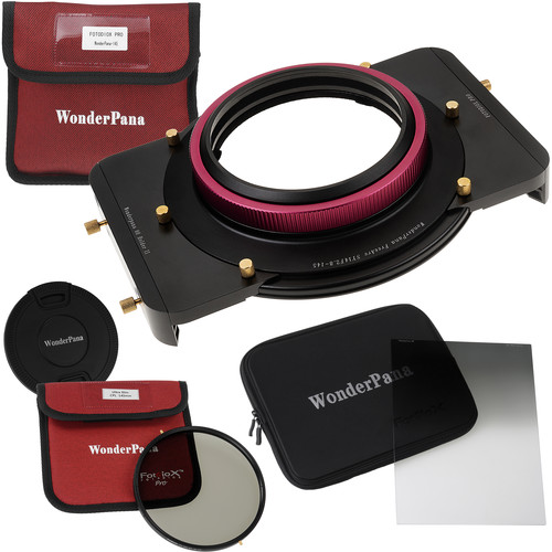 FotodioX WonderPana FreeArc CPL 0.9SE Kit for Rokinon / Samyang AF 14mm f/2.8 RF & FE Lenses (Core Filter Holder Lens Cap Brackets 0.9 Soft Edge Grad ND & 145mm CPL Filters)