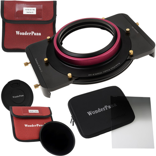 FotodioX WonderPana FreeArc ND1000 0.9SE Kit for Rokinon / Samyang AF 14mm f/2.8 RF & FE Lenses (Core Filter Holder Lens Cap Brackets 0.9 Soft Edge Grad ND & 145mm ND1000 Filters)