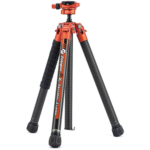 Fotopro X-Aircross 3 Carbon&nbspLite Fiber Travel Tripod with FPH-32Q Ball Head (Flame Orange)