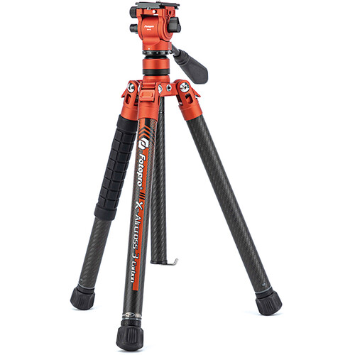 Fotopro X-Aircross 3 Video Carbon Fiber Tripod (Flame Orange)