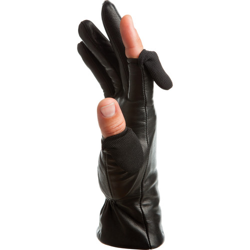 Freehands Women's Leather Gloves (Medium Black)