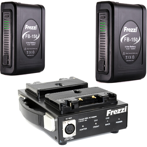 Frezzi 2 x 150Wh FB-150 Battery Kit with Dual Charger (Gold Mount)