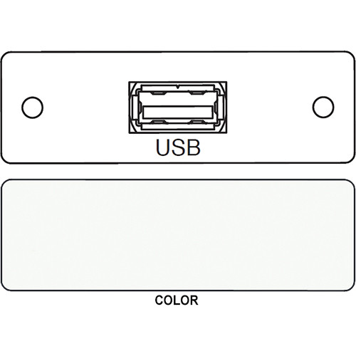 FSR IPS-D715S USB A to USB A Bulkhead Data Connection Insert (Labeled White)