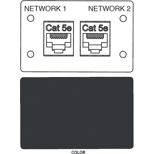 FSR IPS-D721D RJ-45 Bulkhead Dual Cat5-e Insert Plate (Labeled Black)