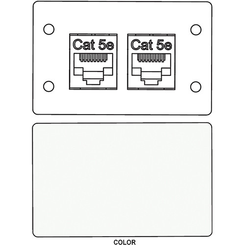 FSR IPS-D721D RJ-45 Bulkhead Dual Cat5-e Insert Plate (White)