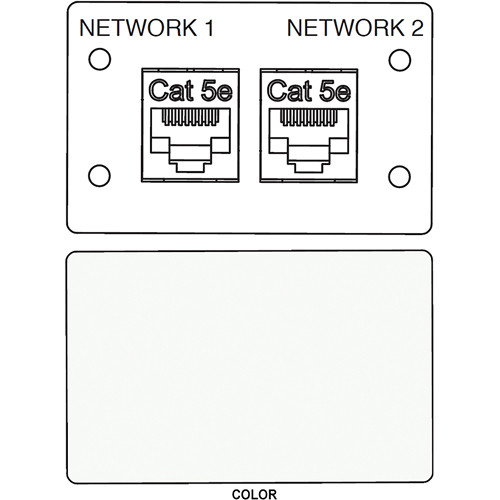 FSR IPS-D721D RJ-45 Bulkhead Dual Cat5-e Insert Plate (Labeled White)