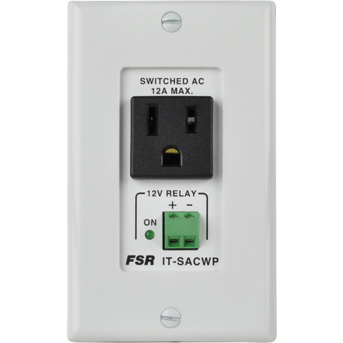 FSR Switched AC Power Outlet Wall Plate with 12 VDC (12V)