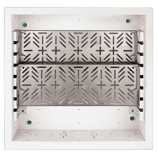 FSR Large Open-Style Wall Box with 2 Equipment Shelves & Finished Trim Ring (4