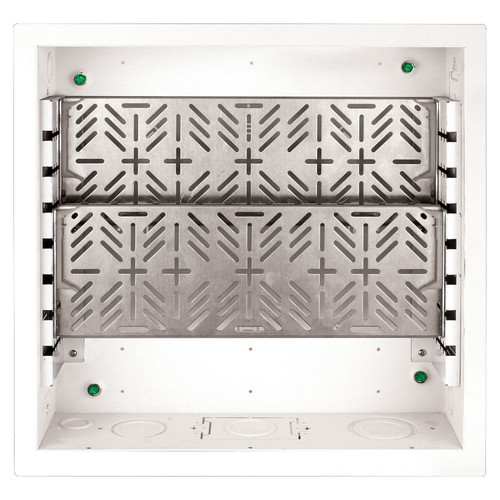 FSR Large Open-Style Wall Box with 2 Equipment Shelves & Finished Trim Ring (3