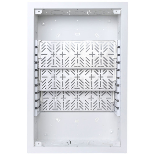 FSR Extra Large Open-Style Wall Box with 2 Equipment Shelves & Finished Trim Ring (3