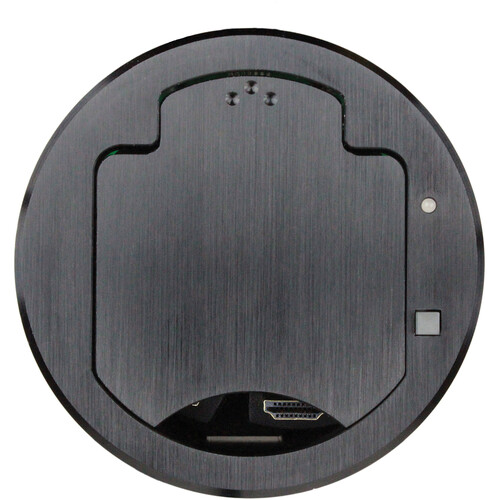 FSR T3-IPS-1B Two-Space IPS Table Box with Two Cable Pull-Through Brackets Button & LED (Round Black)
