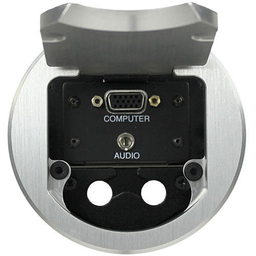 FSR T3-IPS Two-Space IPS Table Box with Two Cable Pull-Through Brackets (Round Aluminum)